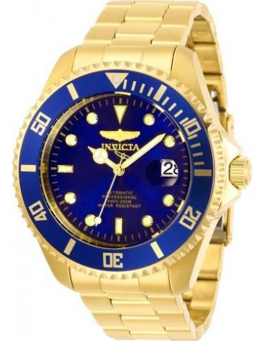 Invicta Men's Automatic Watch - Pro Diver Blue Dial Yellow Gold Bracelet | 28949 50% de réduction en Octobre 2024