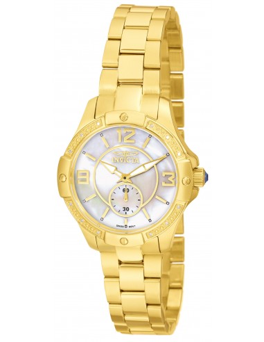 Invicta Women's Diamond Watch - Angel White MOP Dial Yellow Gold Bracelet | 0264 pas cher 