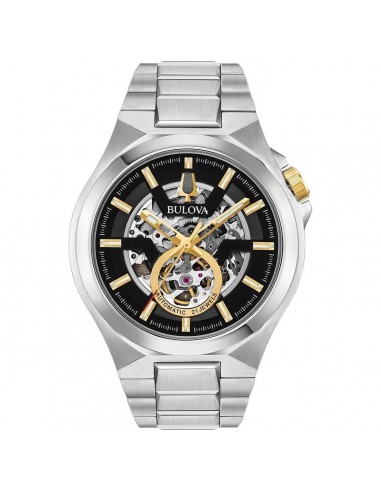 Bulova Men's Automatic Watch - Classic Skeleton Dial Stainless Steel Bracelet | 98A224 des créatures d'habitude