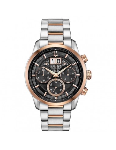 Bulova Men's Chronograph Watch - Classic Grey Dial Two Tone Bracelet | 98B335 en ligne