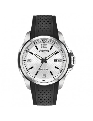 Citizen Men's Eco Drive Watch - AR Silver Tone Dial Polyurethane Strap | AW1150-07A français