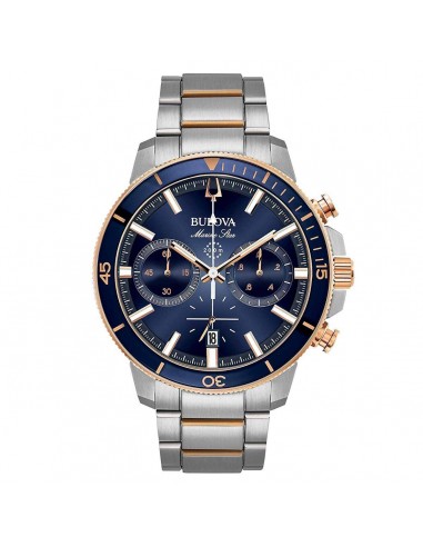 Bulova Men's Chronograph Two Tone Watch - Marine Star Blue Dial Dive | 98B301 ou a consommer sur place